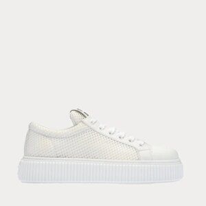 NWT Miu Miu Platform Low-Top Sneakers White Mesh Lace-Up Sz 39